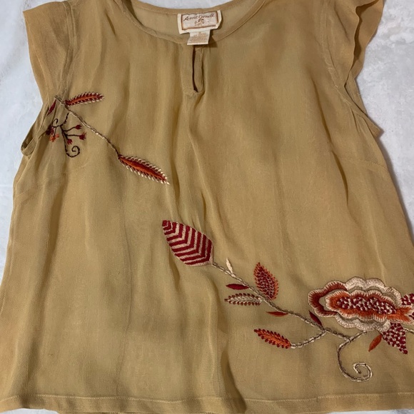 Vintage April Cornell Embroidered Shirt/Blouse- Vaguely Fall Themed - Picture 3 of 5